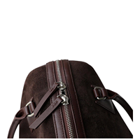 Tas Wanita Bentuk Bantal Kulit Suede Coklat Asli Buatan Tangan Mewah Berkualitas Premium Kapasitas Besar Ringan dengan Ritsleting Lapisan Kanvas Tahan Lama