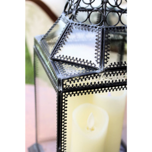 Bougeoir à pilier en verre biseauté 2025 avec jante en métal noir pour la décoration intérieure et les célébrations de mariage/Noël - Product Image 4