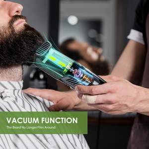Recortadora de Barba para Hombre con Aspiradora Integrada, 20 Estilos Ajustables, Cortadora de Bigote, Patillas y Vello Facial, Alimentación por Batería USB - Product Image 1
