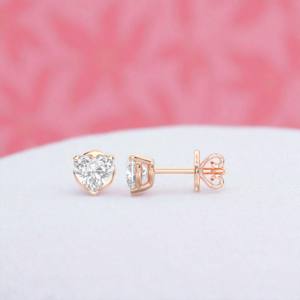 2.00 CT E-F/VVS-VS coeur coupe Moissanite pierre trois broches ensemble boucle d'oreille en or massif pour unisexe - Product Image 5