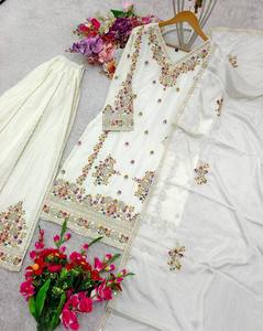 New Bollywood Designer Party Wear Cinon Top-Sarara and Dupatta Set - Product Image 1
