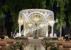 High Quality Wedding <b>Stage</b> <b>Platform</b> with Custom Backdrop Elegant Decor for Marriage Ceremony Event - Product Image 2