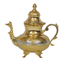 Tetera de Latón Martillado de Estilo Real, Acabado Mate de Latón Puro, para Servir Té y Café, Regalos Taluka, Material Metálico - Product Image 3