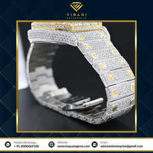 Luxueux Haute Couture Antique 30 Carat Moissanite Clouté Diamant Montre Entièrement Glacé VVS Clarté Quartz Mouvement Raisonnablement - Product Image 5