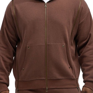 Conjunto Deportivo de Dos Piezas para Hombre, Estilo OEM, Personalizado, de Felpa de Algodón Suave, con Cremallera Completa, Logotipo Personalizado, Estilo Urbano, Talla Grande - Product Image 4