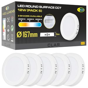 Faretto LED da Soffitto a Montaggio Superficiale 12W, Luce LED da Interno con CCT Selezionabile 3000K 4000K 6500K - Product Image 1