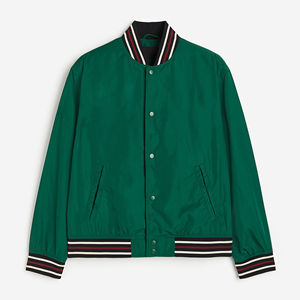 Nouvelle arrivée Veste bomber en satin décontractée pour homme Hiver Polyester Décoration boutonnée Tissu satiné Brodé Veste en satin pour homme - Product Image 1