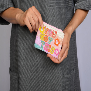 Pochette de monnaie de broderie perlée colorée pour un usage de mode porte-monnaie de broderie perlée de taille personnalisée avec doublure - Product Image 4