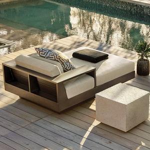 Lit de repos de jardin en aluminium pour l'extérieur, personnalisable, avec tissu imperméable, chaise longue de plage, chaise longue de soleil - Product Image 1