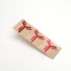 Autocollant de transfert en métal rouge étiquette étanche adhésive forte Logo de marque 3D bricolage sans étiquette en vinyle Durable de fond pour l'emballage - Product Image 4