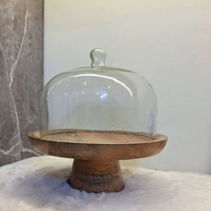 <b>Glass</b> cloche with wooden base <b>Glass</b> dome <b>cake</b> <b>stand</b> Wooden base <b>glass</b> <b>cake</b> dome <b>Cake</b> <b>stand</b> with <b>glass</b> cover <b>Glass</b> food - Product Image 6