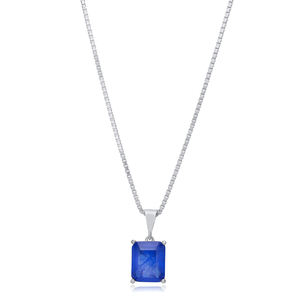 Natural <b>Stone</b> Matte <b>Blue</b> Charm <b>Necklace</b> Wholesale 925 Silver Turkish Handmade Elegant Jewelry - Product Image 4
