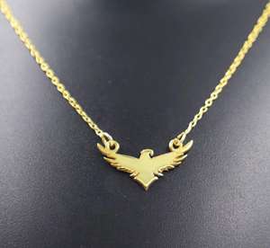 Mode En Acier Inoxydable Laiton Plaqué Or Aigle Collier Animal Forme Bijoux PAR HF CRAFTS - Product Image 3