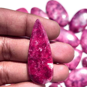 พลอยอัญมณีสีชมพู thulite Cabochon อัญมณีหลวมที่มีคุณภาพสูงงานแฮนด์เมดสีชมพู - Product Image 2