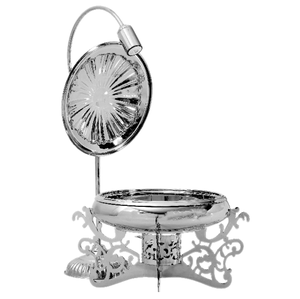 Divers chauffe-plats en métal de luxe Fête indienne Chauffe-plats d'occasion Plat de service de restauration en argent Présentoir de plats sous forme de buffet LED - Product Image 6