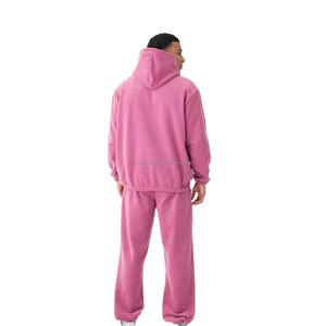 Conjunto Deportivo para Hombre, Sudadera con Capucha y Pantalones de Felpa de Carbón Ecológicos, Color Granate Oscuro - Product Image 3