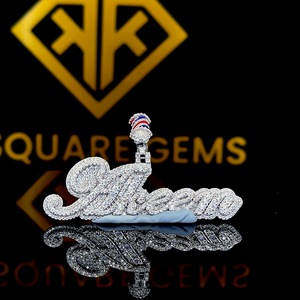 Pendentif Hip Hop Lettre et Chiffre Personnalisé Bijoux en Moissanite avec Effet Ice Out pour Enfants - Product Image 1