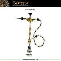 Chicha électronique de luxe traditionnelle égyptienne Farida Cleopatra, mini, à deux niveaux, en laiton massif laqué, gravée à la main