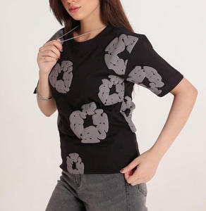 Camisetas de Algodón Personalizadas para Mujer a Precio de Fábrica, Diseño a Rayas, 220 g/m², Transpirables, de Secado Rápido, de Verano, Alta Calidad - Product Image 2