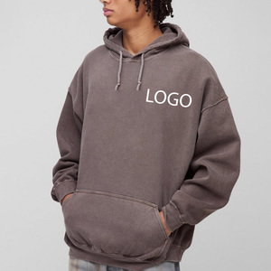 Ropa de Calle de Invierno de Primera Calidad, Estilo Vintage Lavado, Felpa Francesa, Hombros Caídos, Grueso, Lavado Ácido Personalizado, Bordado - Product Image 1