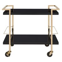 Chariots de bar en métal au design unique en laiton AK Cuivre fini avec roues de chariot de haute qualité en verre à 2 niveaux pour meubles d'hôtel/de bar