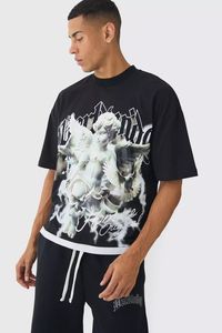 ชุดวอร์มแบบสวมหัวลายกราฟิกโอเวอร์ไซส์ของผู้ชายชุดวอร์มแบบสวมหัวแบบลำลองระบายอากาศได้คุณภาพระดับพรีเมียม - Product Image 3