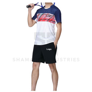 Nuevo Conjunto Deportivo de Tenis 2025, Camiseta de Cuello Redondo y Pantalones Cortos, Protección UV, Absorbe la Humedad, Ecológico, Transpirable, de Poliéster para Hombre - Product Image 4