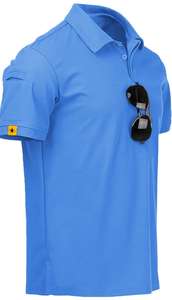 เสื้อกอล์ฟกำหนดเองสวม95% ผ้าโพลีเอสเตอร์5% สแปนเด็กซ์เสื้อโปโลแห้งเร็วเสื้อโปโลสีทึบสำหรับผู้ชาย - Product Image 6