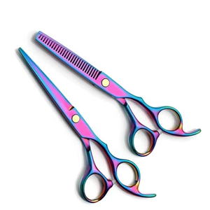 Juego de tijeras de maquillaje de acero inoxidable pulido profesional embalaje personalizado con cuchillas finas rectas al por mayor - Product Image 1