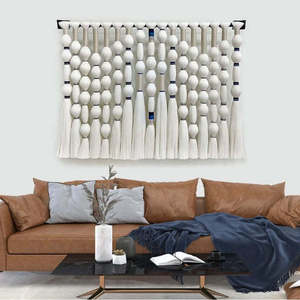MORSE XAWERI Décoration murale en macramé bohème de luxe, design abstrait 3D pour la décoration de la maison ou l'utilisation dans les restaurants, facile à accrocher - Product Image 1