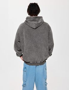 Sweat à capuche d'hiver oversize Streetwear Acid Wash Printed Custom Logo Breathable Eco-Friendly Fleece High Gsm Unisex 100% Cotton - Product Image 6