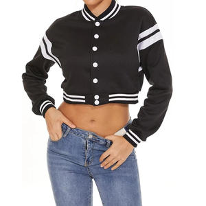 Chaqueta Varsity de Lana Corta Personalizada, Transpirable, Estilo Béisbol para Mujer, con Letras Grandes, Fabricante OEM, Superventas 2026 - Product Image 1