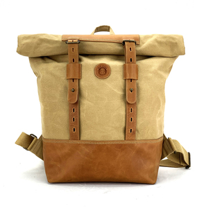 Pugmark élégant unisexe toile cuir sac à dos étanche antivol conception Polyester pour Softback ordinateur portable sac de voyage Vintage - Product Image 2