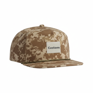 OEM ODM Structuré 5 Panneaux Snapback Caps Personnalisé Patch Logo Numérique Imprimé Camouflage Plat Bord Corde Caps Pour Hommes Femmes Chasse - Product Image 3