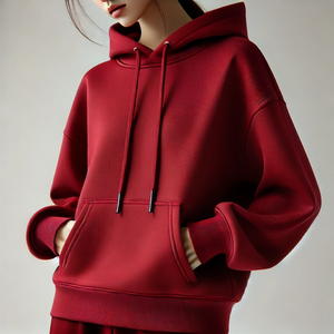 Unisex High Quality Cotton F Oversize Hoodie <b>Thick</b> Fleece Drop Shoulder Embossed 3D Custom Plain Autumn Turtleneck Winter - Product Image 4