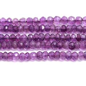 ลูกปัดอะมีทิสต์ทรงรอนเดลเหลี่ยมเพชรพลอย ขนาด 4 มม. แบบเส้น สำหรับทำเครื่องประดับ อัญมณีธรรมชาติ ความยาว 12 นิ้ว คุณภาพ AAA+ สีม่วง ได้รับการรับรอง - Product Image 3