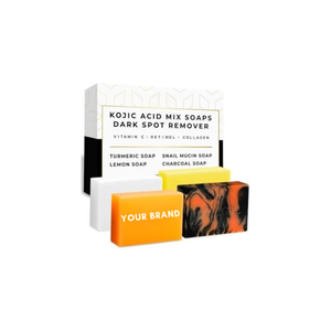 OEM ODM Kojic กรดขมิ้นถ่านสบู่ลบริ้วรอยไวท์เทนนิ่งที่มีกรดไฮยาลูโรนิกผสม - Product Image 5