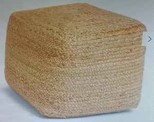 Poufs carrés en jute solide de conception moderne, faits à la main, 2 pièces, mobiles, tressés, pour le salon, la salle d'entrée - Product Image 1