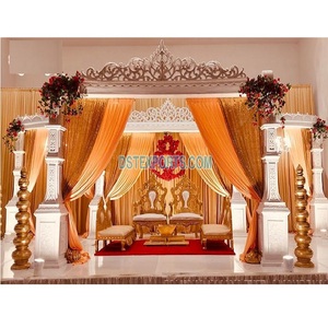 ศรีลังกันสำหรับงานแต่งงานชุดรูปแบบสีขาวตกแต่งแบบแมนเด็ปอินเดียใต้งานแต่งงานมงกุฎสีขาวตกแต่งงานแต่งงานอินเดียคาลยานาแมนดาลัมสหรัฐอเมริกา - Product Image 1