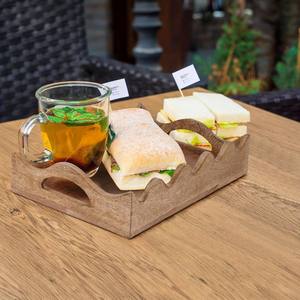 Bandeja versátil para servir café y té con asas, bandeja de madera vintage con asas, bandeja de madera para mesa de centro - Product Image 1