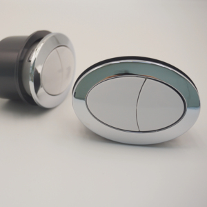 Chung Long Plastic DTP02PW01 Factory Supply Chrome Surface ABS Oval Type Dual Push <b>Toilet</b> <b>Flush</b> <b>Button</b> Eco-Friendly Custom Logo - Product Image 1