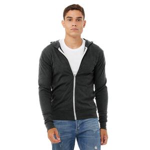 Bella Canvas 3939 Unisex Lightweight Zip Hoodie with Embroidered Letter Design Cotton & Bamboo Fiber Tri-Blend - Product Image 1