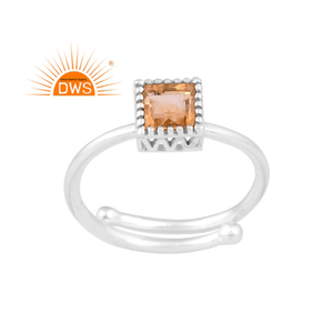 Meilleure vente bague empilable en argent sterling fin avec citrine naturelle bijoux personnalisés pour femmes cadeau pour elle - Product Image 1
