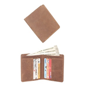 <b>Men's</b> Bifold <b>Slim</b> <b>Wallet</b> Genuine Leather with Short Style Card Holder Open Closure Corporate/Business Gifting Nylon Lining - Product Image 4