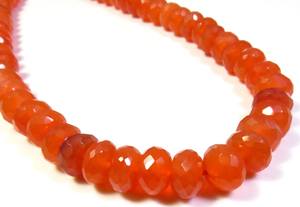 Cuentas Redondas Facetadas de Cornalina Naranja de 7-7.5mm, Naturales, Hilo de 13 Pulgadas, Grado Superior, 120 Quilates para la Fabricación de Joyas - Product Image 3