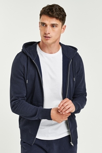 Sudadera con Capucha Unisex Nueva de Invierno 2025, Sudadera Informal de Calle con Cremallera, Chaqueta de Forro Polar Lisa Teñida de Poliéster/Algodón - Product Image 3