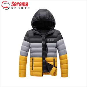 Veste d'hiver personnalisée OEM grande taille pour hommes logo brodé coupe-vent matelassé respirant polyester bulle bouffante fermeture éclair tricotée - Product Image 3