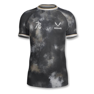 เสื้อป้องกันผดผื่นแขนสั้นยูนิเซ็กส์เสื้อเซิร์ฟป้องกันแสงแดดผสมผ้าสแปนเด็กซ์-โพลีเอสเตอร์ออกแบบแบรนด์ได้ตามต้องการ - Product Image 2