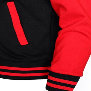 Red & Black Color Best Selling Slim Fit Casual Baseball Varsity <b>Jacket</b> High Street <b>Men's</b> <b>Jackets</b> From Pakistan - Product Image 5