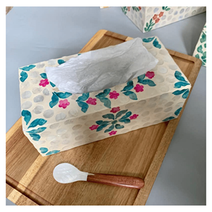Mother of Pearl Wood Tissue <b>Box</b> Wooden <b>box</b> mother pearl inlay for tissue <b>storage</b> and elegant home décor Vietnam - Product Image 6